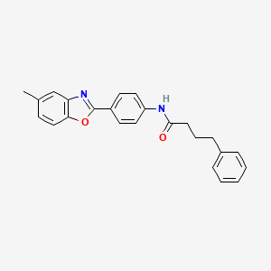 molecular formula C24H22N2O2 B3608830 N-[4-(5-methyl-1,3-benzoxazol-2-yl)phenyl]-4-phenylbutanamide 