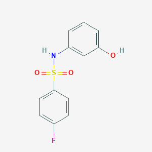 molecular formula C12H10FNO3S B360908 4-fluoro-N-(3-hydroxyphenyl)benzene-1-sulfonamide CAS No. 1022836-56-1