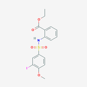 ethyl 2-{[(3-iodo-4-methoxyphenyl)sulfonyl]amino}benzoate