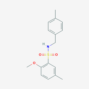 molecular formula C16H19NO3S B360960 2-methoxy-5-methyl-N-(4-methylbenzyl)benzenesulfonamide CAS No. 712316-16-0