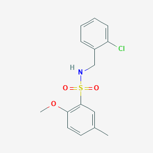 molecular formula C15H16ClNO3S B360962 N-(2-chlorobenzyl)-2-methoxy-5-methylbenzenesulfonamide CAS No. 712316-18-2