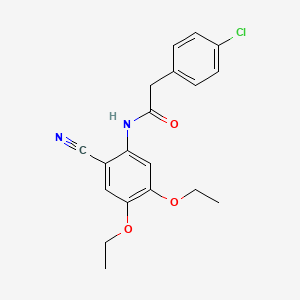 molecular formula C19H19ClN2O3 B3609625 2-(4-chlorophenyl)-N-(2-cyano-4,5-diethoxyphenyl)acetamide 