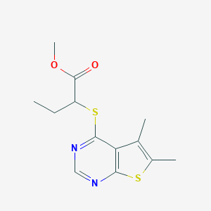 molecular formula C13H16N2O2S2 B360970 Methyl 2-[(5,6-dimethylthieno[2,3-d]pyrimidin-4-yl)thio]butanoate CAS No. 433974-68-6