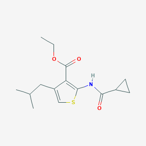 molecular formula C15H21NO3S B360985 Ethyl 2-[(cyclopropylcarbonyl)amino]-4-isobutylthiophene-3-carboxylate CAS No. 374084-73-8