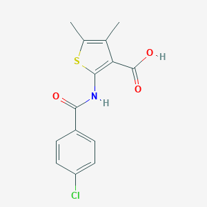 molecular formula C14H12ClNO3S B360988 2-[(4-Chlorobenzoyl)amino]-4,5-dimethyl-3-thiophenecarboxylic acid CAS No. 461436-98-6