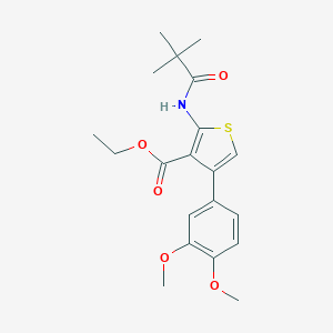 Ethyl 4-(3,4-dimethoxyphenyl)-2-(2,2-dimethylpropanoylamino)thiophene-3-carboxylate