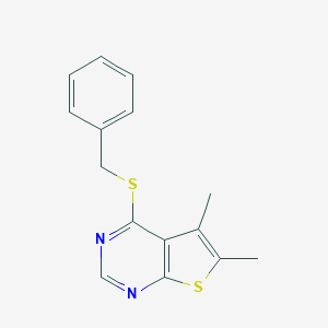 molecular formula C15H14N2S2 B361012 4-(Benzylsulfanyl)-5,6-dimethylthieno[2,3-d]pyrimidine CAS No. 314261-05-7