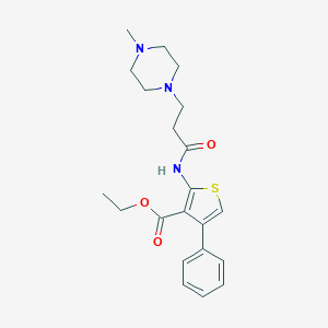 molecular formula C21H27N3O3S B361014 Ethyl 2-[3-(4-methylpiperazin-1-yl)propanamido]-4-phenylthiophene-3-carboxylate CAS No. 381687-59-8