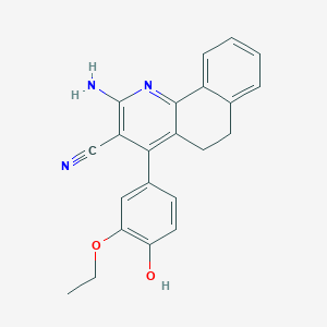 molecular formula C22H19N3O2 B361084 2-amino-4-(3-ethoxy-4-oxo-1-cyclohexa-2,5-dienylidene)-5,6-dihydro-1H-benzo[h]quinoline-3-carbonitrile 