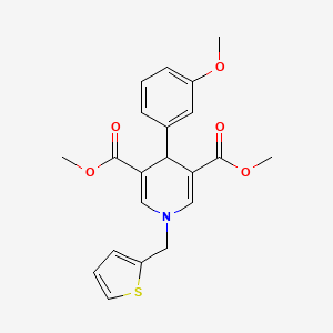 molecular formula C21H21NO5S B3610841 3,5-DIMETHYL 4-(3-METHOXYPHENYL)-1-[(THIOPHEN-2-YL)METHYL]-1,4-DIHYDROPYRIDINE-3,5-DICARBOXYLATE 