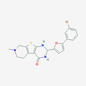 molecular formula C20H18BrN3O2S B361109 5-[5-(3-Bromophenyl)furan-2-yl]-11-methyl-8-thia-4,6,11-triazatricyclo[7.4.0.02,7]trideca-1(9),2(7)-dien-3-one CAS No. 336169-13-2