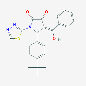 molecular formula C23H21N3O3S B361130 4-benzoyl-5-(4-tert-butylphenyl)-3-hydroxy-1-(1,3,4-thiadiazol-2-yl)-1,5-dihydro-2H-pyrrol-2-one CAS No. 335418-37-6