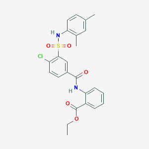 ethyl 2-[(4-chloro-3-{[(2,4-dimethylphenyl)amino]sulfonyl}benzoyl)amino]benzoate