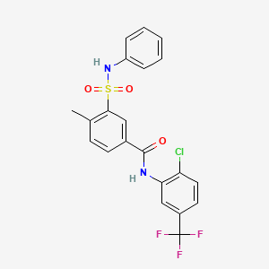 3-(anilinosulfonyl)-N-[2-chloro-5-(trifluoromethyl)phenyl]-4-methylbenzamide