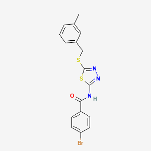 molecular formula C17H14BrN3OS2 B3611572 4-bromo-N-{5-[(3-methylbenzyl)thio]-1,3,4-thiadiazol-2-yl}benzamide 