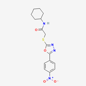 N-cyclohexyl-2-{[5-(4-nitrophenyl)-1,3,4-oxadiazol-2-yl]thio}acetamide