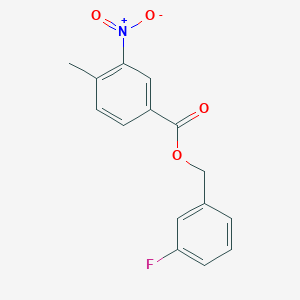 molecular formula C15H12FNO4 B3611619 3-fluorobenzyl 4-methyl-3-nitrobenzoate 