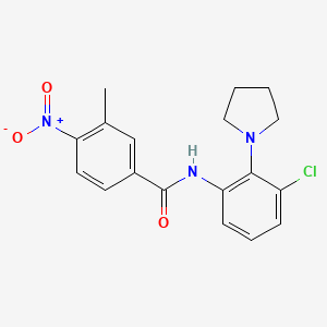 molecular formula C18H18ClN3O3 B3611631 N-[3-chloro-2-(1-pyrrolidinyl)phenyl]-3-methyl-4-nitrobenzamide 