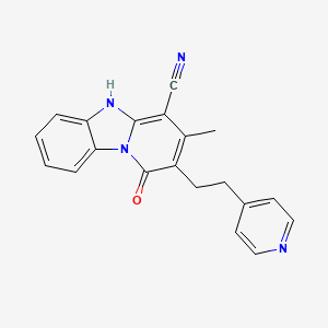 molecular formula C20H16N4O B3611646 3-methyl-1-oxo-2-[2-(4-pyridinyl)ethyl]-1,5-dihydropyrido[1,2-a]benzimidazole-4-carbonitrile 