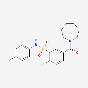 molecular formula C20H23ClN2O3S B3611652 5-(1-azepanylcarbonyl)-2-chloro-N-(4-methylphenyl)benzenesulfonamide 