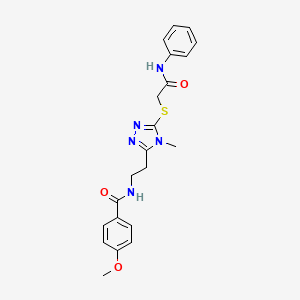 N-(2-{5-[(2-anilino-2-oxoethyl)thio]-4-methyl-4H-1,2,4-triazol-3-yl}ethyl)-4-methoxybenzamide