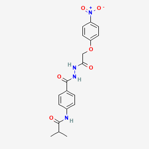 molecular formula C19H20N4O6 B3611794 2-methyl-N-[4-({2-[(4-nitrophenoxy)acetyl]hydrazino}carbonyl)phenyl]propanamide 