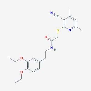 2-[(3-cyano-4,6-dimethylpyridin-2-yl)sulfanyl]-N-[2-(3,4-diethoxyphenyl)ethyl]acetamide