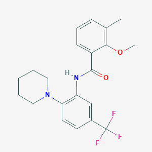 molecular formula C21H23F3N2O2 B3611857 2-methoxy-3-methyl-N-[2-(1-piperidinyl)-5-(trifluoromethyl)phenyl]benzamide 