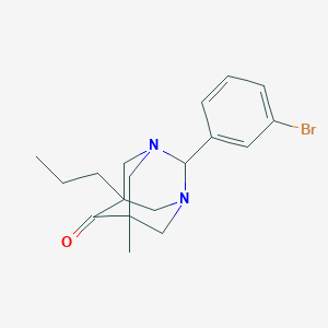 molecular formula C18H23BrN2O B3611921 2-(3-bromophenyl)-5-methyl-7-propyl-1,3-diazatricyclo[3.3.1.1~3,7~]decan-6-one 