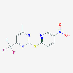 4-methyl-2-[(5-nitro-2-pyridinyl)thio]-6-(trifluoromethyl)pyrimidine