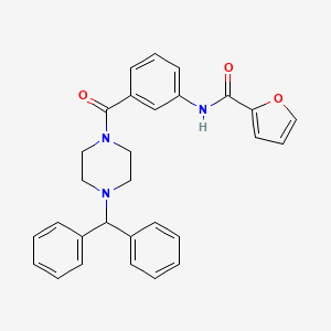 molecular formula C29H27N3O3 B3611970 N-(3-{[4-(diphenylmethyl)-1-piperazinyl]carbonyl}phenyl)-2-furamide 