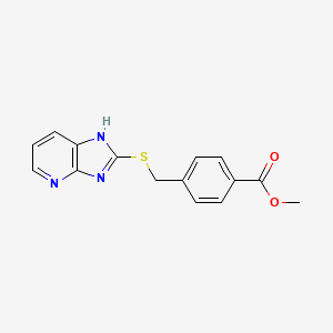 molecular formula C15H13N3O2S B3611996 METHYL 4-({3H-IMIDAZO[4,5-B]PYRIDIN-2-YLSULFANYL}METHYL)BENZOATE 