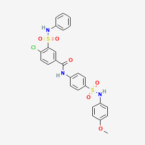 molecular formula C26H22ClN3O6S2 B3612018 3-(anilinosulfonyl)-4-chloro-N-(4-{[(4-methoxyphenyl)amino]sulfonyl}phenyl)benzamide 