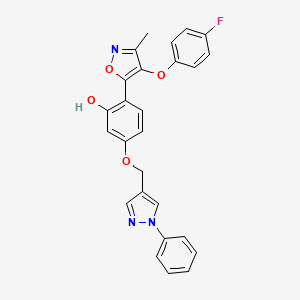 2-[4-(4-fluorophenoxy)-3-methyl-5-isoxazolyl]-5-[(1-phenyl-1H-pyrazol-4-yl)methoxy]phenol