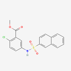 molecular formula C18H14ClNO4S B3612044 methyl 2-chloro-5-[(2-naphthylsulfonyl)amino]benzoate 