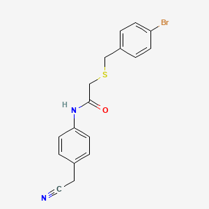 2-[(4-bromobenzyl)thio]-N-[4-(cyanomethyl)phenyl]acetamide