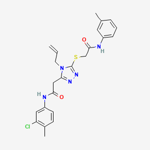 molecular formula C23H24ClN5O2S B3612083 2-{[5-{2-[(3-chloro-4-methylphenyl)amino]-2-oxoethyl}-4-(prop-2-en-1-yl)-4H-1,2,4-triazol-3-yl]sulfanyl}-N-(3-methylphenyl)acetamide 