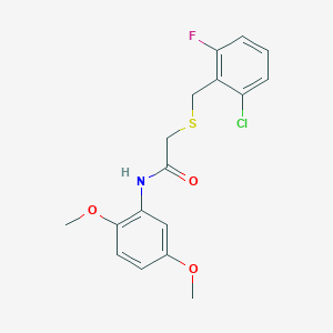 2-[(2-chloro-6-fluorobenzyl)thio]-N-(2,5-dimethoxyphenyl)acetamide