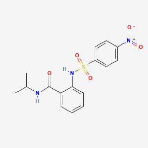 molecular formula C16H17N3O5S B3612108 N-isopropyl-2-{[(4-nitrophenyl)sulfonyl]amino}benzamide 