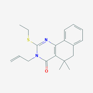 molecular formula C19H22N2OS B361211 3-allyl-2-(ethylsulfanyl)-5,5-dimethyl-5,6-dihydrobenzo[h]quinazolin-4(3H)-one CAS No. 327168-44-5