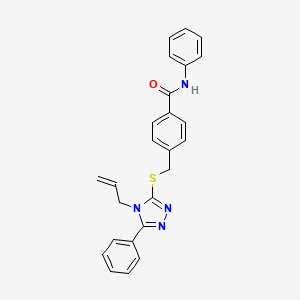 molecular formula C25H22N4OS B3612110 4-{[(4-allyl-5-phenyl-4H-1,2,4-triazol-3-yl)thio]methyl}-N-phenylbenzamide 