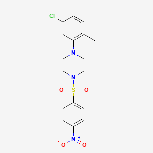 molecular formula C17H18ClN3O4S B3612116 1-(5-chloro-2-methylphenyl)-4-[(4-nitrophenyl)sulfonyl]piperazine 