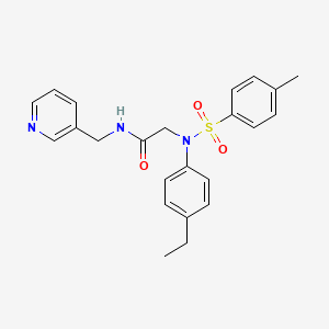 molecular formula C23H25N3O3S B3612126 N~2~-(4-ethylphenyl)-N~2~-[(4-methylphenyl)sulfonyl]-N~1~-(3-pyridinylmethyl)glycinamide 