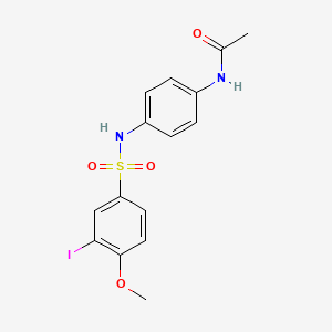 molecular formula C15H15IN2O4S B3612135 N-(4-{[(3-iodo-4-methoxyphenyl)sulfonyl]amino}phenyl)acetamide 