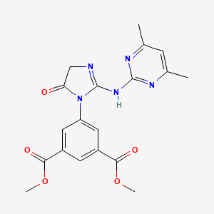 molecular formula C19H19N5O5 B3612185 dimethyl 5-{2-[(4,6-dimethyl-2-pyrimidinyl)amino]-5-oxo-4,5-dihydro-1H-imidazol-1-yl}isophthalate 