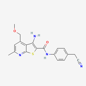 molecular formula C19H18N4O2S B3612194 3-amino-N-[4-(cyanomethyl)phenyl]-4-(methoxymethyl)-6-methylthieno[2,3-b]pyridine-2-carboxamide 