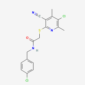 N-(4-chlorobenzyl)-2-[(5-chloro-3-cyano-4,6-dimethylpyridin-2-yl)thio]acetamide