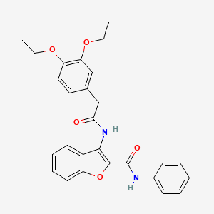 molecular formula C27H26N2O5 B3612223 3-{[(3,4-diethoxyphenyl)acetyl]amino}-N-phenyl-1-benzofuran-2-carboxamide 