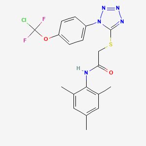 2-({1-[4-(CHLORODIFLUOROMETHOXY)PHENYL]-1H-1,2,3,4-TETRAZOL-5-YL}SULFANYL)-N-(2,4,6-TRIMETHYLPHENYL)ACETAMIDE