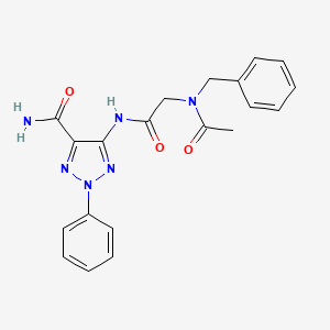 molecular formula C20H20N6O3 B3612284 5-[2-(N-BENZYLACETAMIDO)ACETAMIDO]-2-PHENYL-2H-1,2,3-TRIAZOLE-4-CARBOXAMIDE 